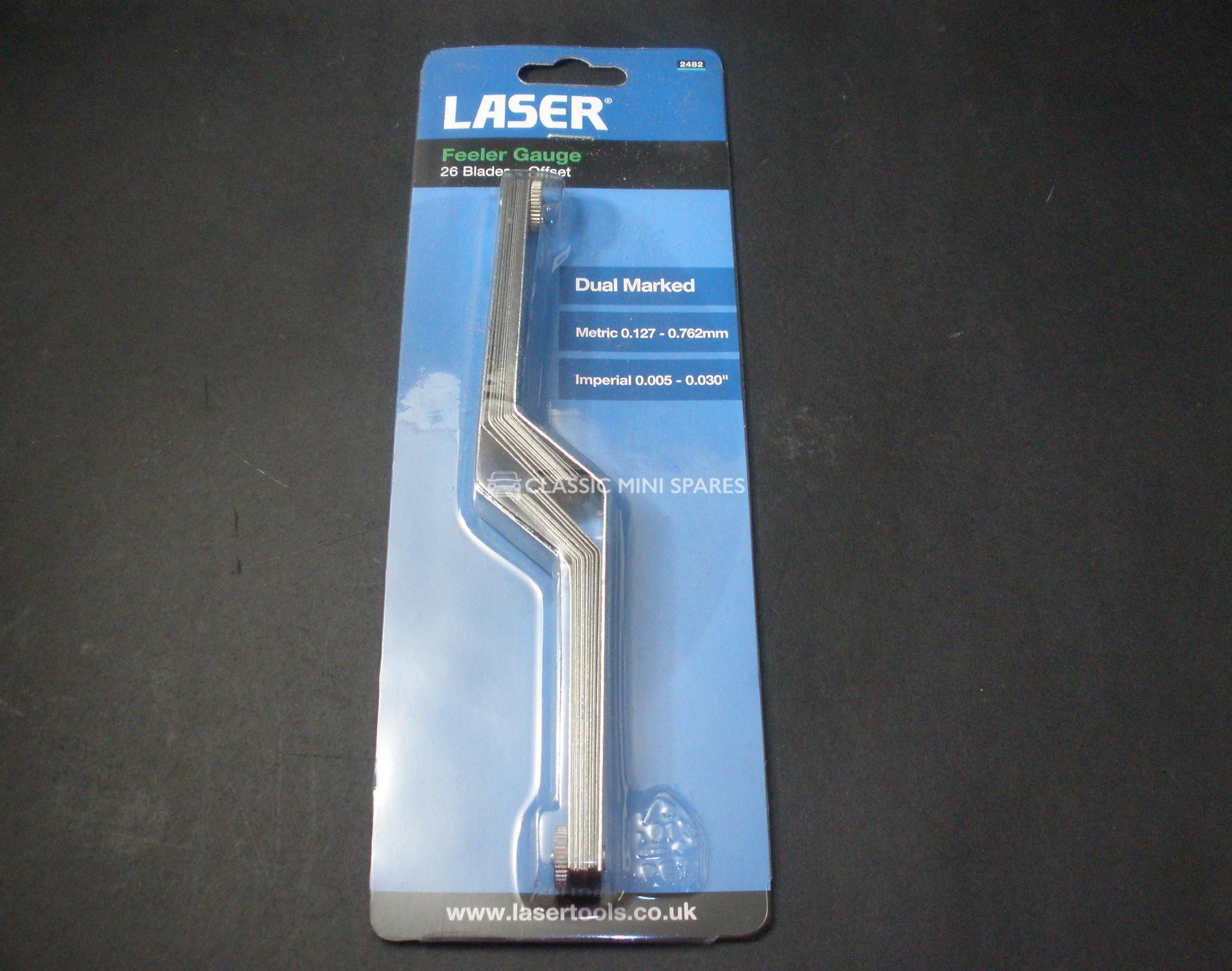 Laser 2482 Feeler Gauge Imperial/Metric 26 Blades Offset